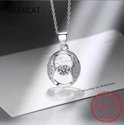 Moissanite Necklace Halo Pendant 0.5ct 925 Sterling Silver D VVS1 Lab Diamond Necklace Colar de Prata for Women Party Gift