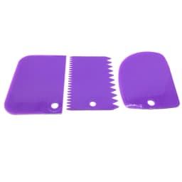 3Pcs Cream Scraper Suit DIY Kitchen Straight Arc Tooth Shape Cream Bread Cutter Plastic Cake Pasty Scraper Baking Fondant Tools