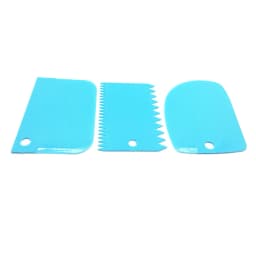 3Pcs Cream Scraper Suit DIY Kitchen Straight Arc Tooth Shape Cream Bread Cutter Plastic Cake Pasty Scraper Baking Fondant Tools