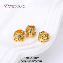 20/40/60Pcs 14K/18K Gold Plated Brass Weaving Ball Spacer Beads For DIY Bracelet Necklace Jewelry Making,Decorative Beads