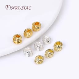 20/40/60Pcs 14K/18K Gold Plated Brass Weaving Ball Spacer Beads For DIY Bracelet Necklace Jewelry Making,Decorative Beads