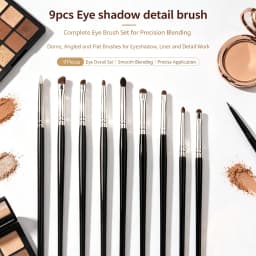 9pcs Eye Shadow Detail Brush Precision Smudge Makeup Brush Set Horse Hair Eyeshadow Smudge Brush Small Smoky Liner Makeup Brushe