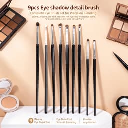 9pcs Eye Shadow Detail Brush Precision Smudge Makeup Brush Set Horse Hair Eyeshadow Smudge Brush Small Smoky Liner Makeup Brushe