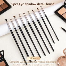 9pcs Eye Shadow Detail Brush Precision Smudge Makeup Brush Set Horse Hair Eyeshadow Smudge Brush Small Smoky Liner Makeup Brushe