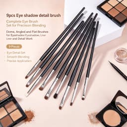 9pcs Eye Shadow Detail Brush Precision Smudge Makeup Brush Set Horse Hair Eyeshadow Smudge Brush Small Smoky Liner Makeup Brushe