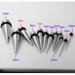 2Pcs Titanium Steel Ear Stretcher Kit Gauges Ear Tapers Expander Plugs and Tunnels Body Piercing Jewelry 1.6-10mm
