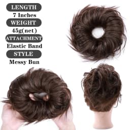 BENEHAIR Messy Hair Bun Hair Piece For Women Fluffy Tousled Updo Scrunchies Synthetic Wavy Scrunchy Ponytail 45g