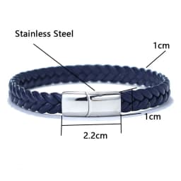New Men Leather Bracelet Unfading Stainless Steel Braclet For Hombre Surf Cable Braslet Husband Gift Braided Bijoux Homme Joias