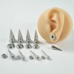 1 Set Unisex 2 In 1 Surgical Steel Fit Interchangeable Taper Plug Earlets Body Piercing Ear Expander Screw Back Gauges 2mm-10mm