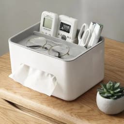 1pc- Gray Multifunctional Tissue Storage Box