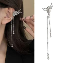Fashion Zircon Butterfly Ear Clips Sparkling Rhinestone Ear Cuff Clips Earrings Without Piercing For Women Wedding Jewelry Gifts
