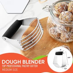 LMETJMA Spring Chef Dough Blender Pastry Cutter with Heavy Duty Stainless Steel Blades Multi-Purpose Dough Blender Mixer JT208