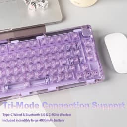KiiBOOM Phantom 81 V2 Upgraded Crystal Gasket-Mounted Wired/Bluetooth5.0/2.4GHz Wireless Hot-Swappable Mechanical Keyboard