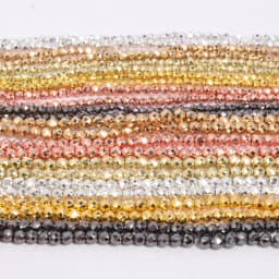 2mm 3mm Faceted Plated Gold Silver AB Color Austria Crystal Beads Tiny Loose Beads for Jewelry Making DIY Bracelets Accessories