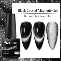 Mtssii 7ML Black Crystal Cat Magnetic Gel Sparkling Glitter Gel Nail Polish Semi Permanent UV Gel Nail Art No Need Base Color
