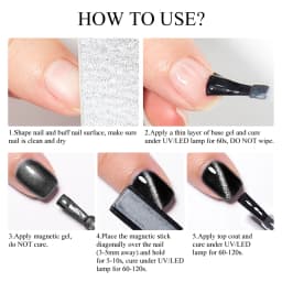 Mtssii 7ML Black Crystal Cat Magnetic Gel Sparkling Glitter Gel Nail Polish Semi Permanent UV Gel Nail Art No Need Base Color