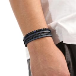 19/21/23cm Hand-woven Leather Bracelet High Quality Multilayer Tiger Eye Beaded Leather Men Bracelet Punk Bangle for Men Jewelry