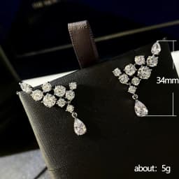 Huitan High-quality Silver Color Dangle Earrings for Women Aesthetic Wedding Accessories Lady's Party Earrings Statement Jewelry