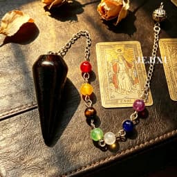 Wooden Pendulum for Divination Dowsing Natural Egyptian Wood Pendulums with Witness Meditation Dowser Spiritual Pendulos X145