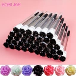 10/50pcs Reusable Eyelash Brush Tubes Eyebrow Brush Eyelash Wands Replaceable Dust-proof Drill Rose Bottom