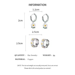 Sweet Daisy Flower Hoop Earrings For Women 2023 New Fashion Round Earrings For Wedding Party Korean Temperament Ear Jewelry A-