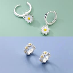 Sweet Daisy Flower Hoop Earrings For Women 2023 New Fashion Round Earrings For Wedding Party Korean Temperament Ear Jewelry A-