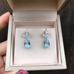Huitan New Fashion Elegant Drop Earrings for Women Aesthetic Light Blue CZ Ear Accessories High Quality Female Earrings Jewelry