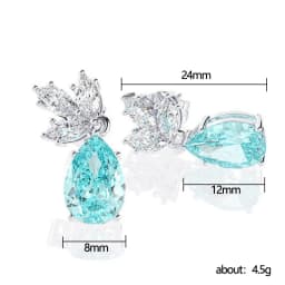 Huitan New Fashion Elegant Drop Earrings for Women Aesthetic Light Blue CZ Ear Accessories High Quality Female Earrings Jewelry