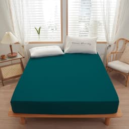 1pc solid color fitted sheet for bedroom 100%Polyeste Elastic Band Around bedding Fitted Sheet Only 30cm (excluding pillowcases)