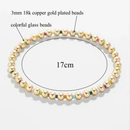KKBEAD Unfade 3mm Gold Color Beads Bracelet Boho Colorful Jewelry for Women Girl Gift Stretch Bracelets Pulseras Femme