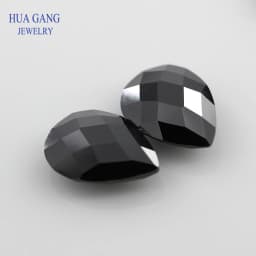 5A Pear Double CheckerBoard Cubic Zirconia Stone Multicolor Brilliant Cut Loose CZ Stones Synthetic Gems Beads For Jewelry