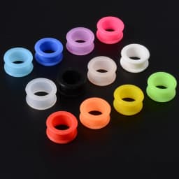 2PCS Flexible Silicone Skin Ear Tunnels Plugs Hollow Flesh Color Gauges Piercing Expander Earring Body Jewelry Earlets 3-20mm