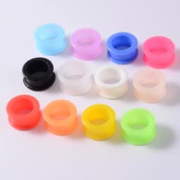 2PCS Flexible Silicone Skin Ear Tunnels Plugs Hollow Flesh Color Gauges Piercing Expander Earring Body Jewelry Earlets 3-20mm