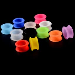 2PCS Flexible Silicone Skin Ear Tunnels Plugs Hollow Flesh Color Gauges Piercing Expander Earring Body Jewelry Earlets 3-20mm