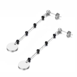 Lokaer Bohemia Style Stainless Steel Choker Necklace Bracelet Earrings Sets For Women Girls Black Crystal Chain Jewelry N21026