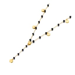 Lokaer Bohemia Style Stainless Steel Choker Necklace Bracelet Earrings Sets For Women Girls Black Crystal Chain Jewelry N21026