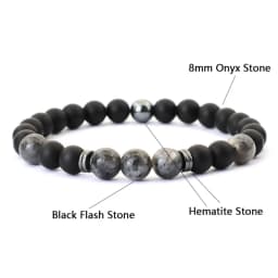 Noter Handmade Mens Bracelet 8mm Onyx Tiger Eyes Stone Beaded Braclet Hematite Healing Braslet Cadeau Homme Leisure Accessories