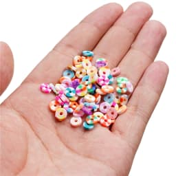 350Pcs/Lot 6mm Flat Round Polymer Clay Beads Loose Spacer Beads for Jewelry Making DIY Needlework Bracelet Necklace Earrings