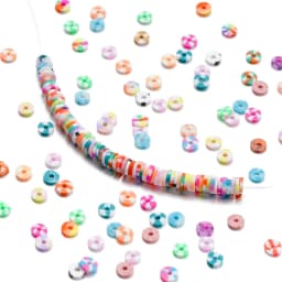 350Pcs/Lot 6mm Flat Round Polymer Clay Beads Loose Spacer Beads for Jewelry Making DIY Needlework Bracelet Necklace Earrings