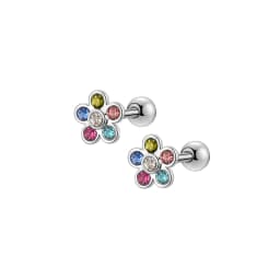 EVISPOL 1-6 Pairs Hypoallergenic Screwback Stud Earrings for Women 316L Stainless Steel Cute CZ Screw Back Earring Studs Set 20G