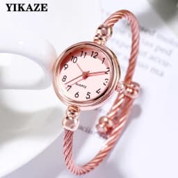 YIKAZE Women Bracelet Watch Retro Gold Bangle Women Watches Stainless Steel Retro Ladies Quartz Wristwatch Clock Dress Watch