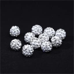 50pcs White Rhinestone Beads Polymer Crystal Spacer Bead For DIY Necklace Bracelet Jewelry Making Accessories Supplies Wholesale