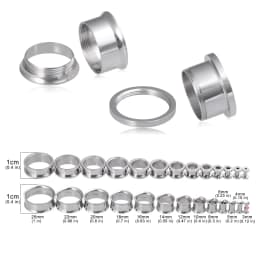 2pcs Surgical Steel Screw Fit Ear Gauges Tunnel Expander Body Piercing Double Flare Plugs Stretching Earrings for Unisex 3-25mm