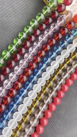 Natural Stone Colorful Garnet Red Amber Yellow Olive Green Glass Crystal Round Loose Beads For Jewelry Making DIY Bracelet