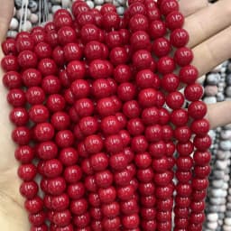 Natural Stone Colorful Garnet Red Amber Yellow Olive Green Glass Crystal Round Loose Beads For Jewelry Making DIY Bracelet