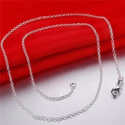 wholesale 5pcs/lot 925 Sterling Silver Chain necklace,Fashion Men/Women DIY Jewelry Rolo Chain 1mm Necklace 16 18 20 22 24"