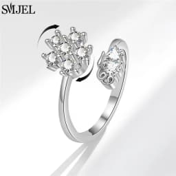 SMJEL Fashion Cherry Blossom Anxiety Ring Fidget Spinner Rings for Women Cute Cat Bee Bunny Butterfly Rotating Ring Wedding Gift