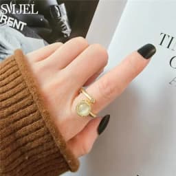SMJEL Fashion Cherry Blossom Anxiety Ring Fidget Spinner Rings for Women Cute Cat Bee Bunny Butterfly Rotating Ring Wedding Gift