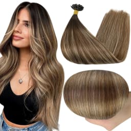 Full Shine U Tip Hair Extensions Fusion Hair Balayage Color 40-50g Keratin Glue Beads Prebonded Remy Human Hair Extensions