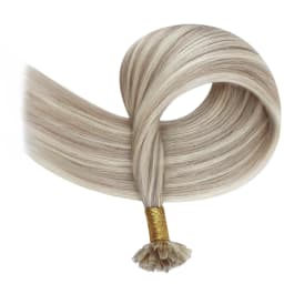 Full Shine U Tip Hair Extensions Fusion Hair Balayage Color 40-50g Keratin Glue Beads Prebonded Remy Human Hair Extensions
